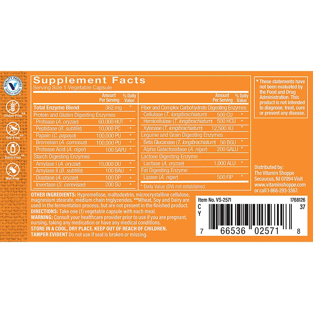 Foto 4 pulgar | Enzimas Digestivas The Vitamin Shoppe Digest Extra 30 Cápsulas - Venta Internacional.
