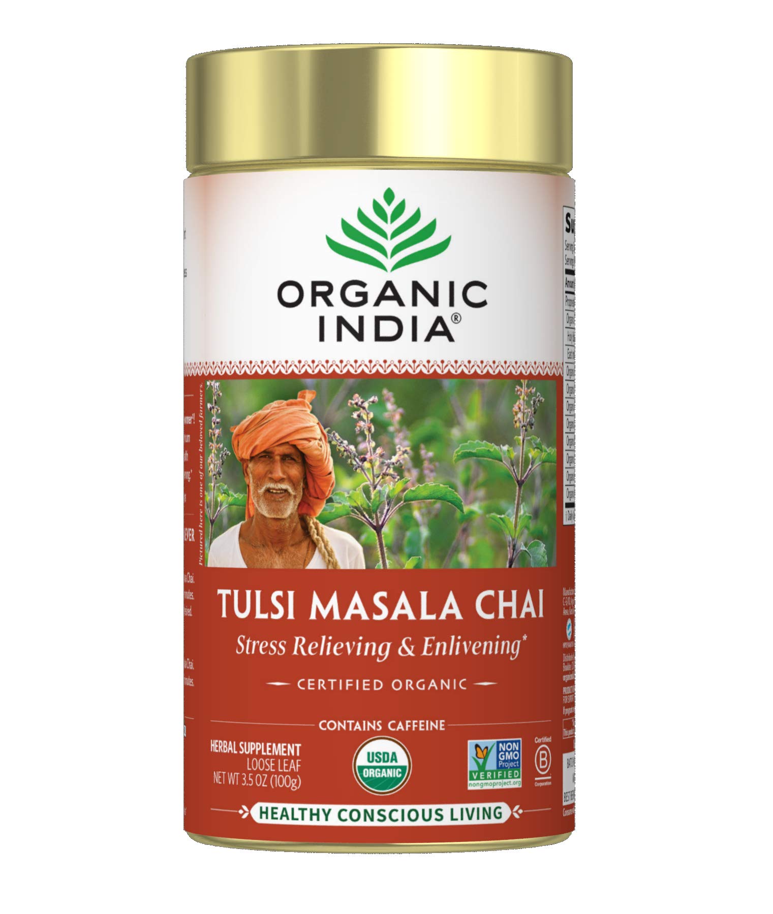 Foto 2 pulgar | Té De Hierbas Organic India Tulsi Masala Chai, Bote De 100 Ml - Venta Internacional.