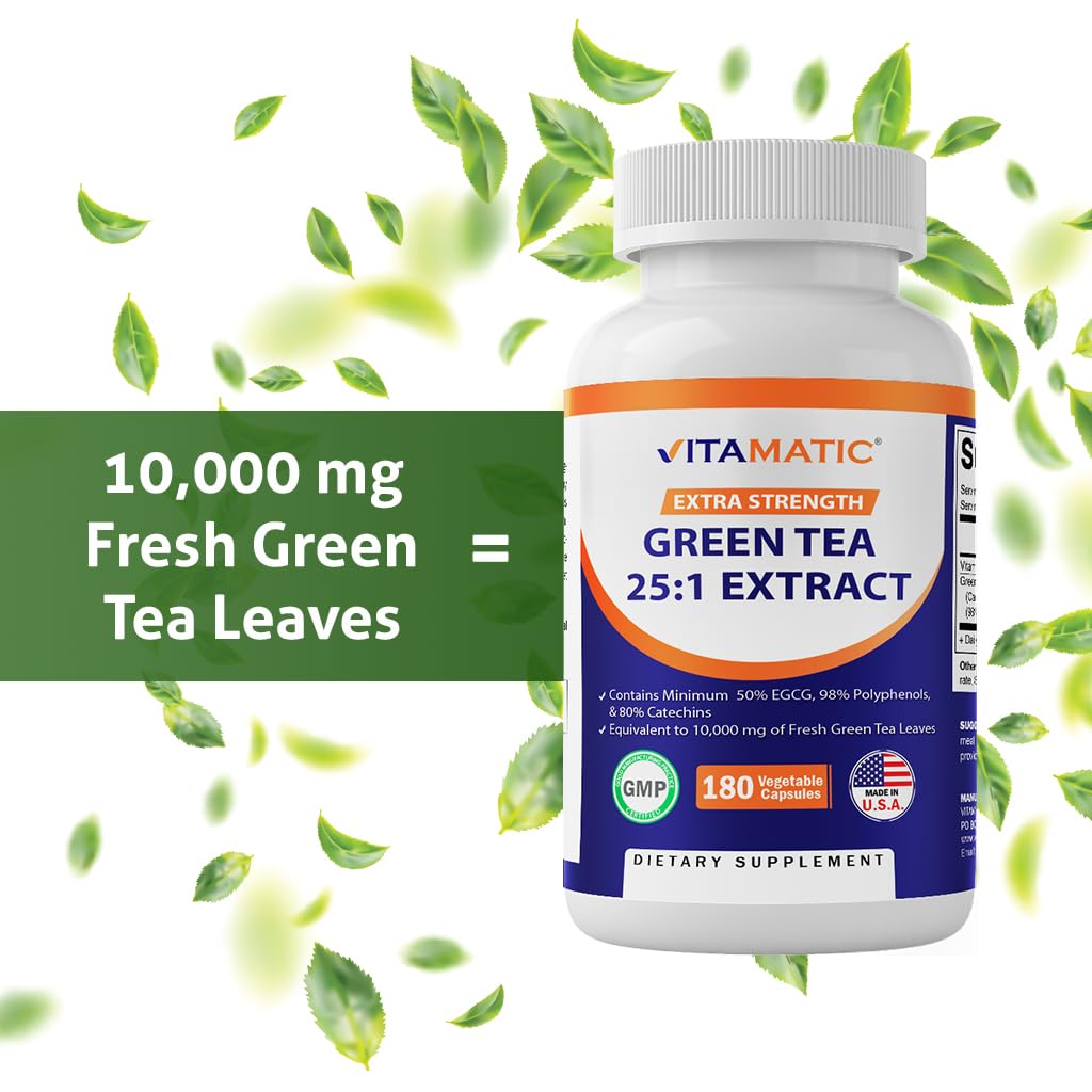 Foto 4 pulgar | Suplemento Vitamático De Extracto De Té Verde Concentrado 25 Veces, 180 Cápsulas - Venta Internacional.