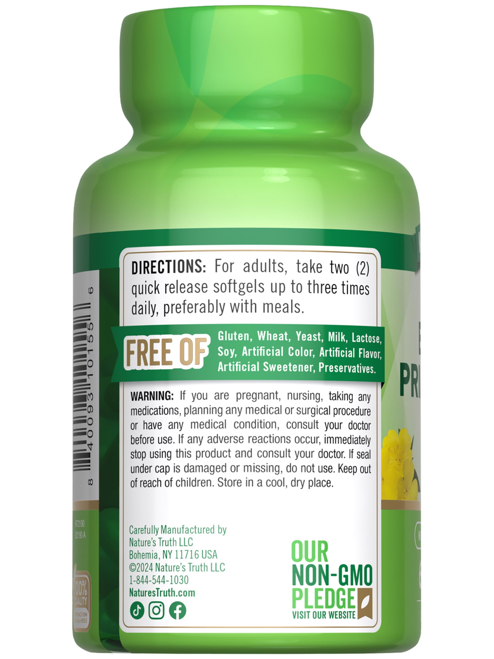 Foto 7 | Suplemento En Cápsulas Blandas De Aceite De Onagra De Nature's Truth - Venta Internacional.