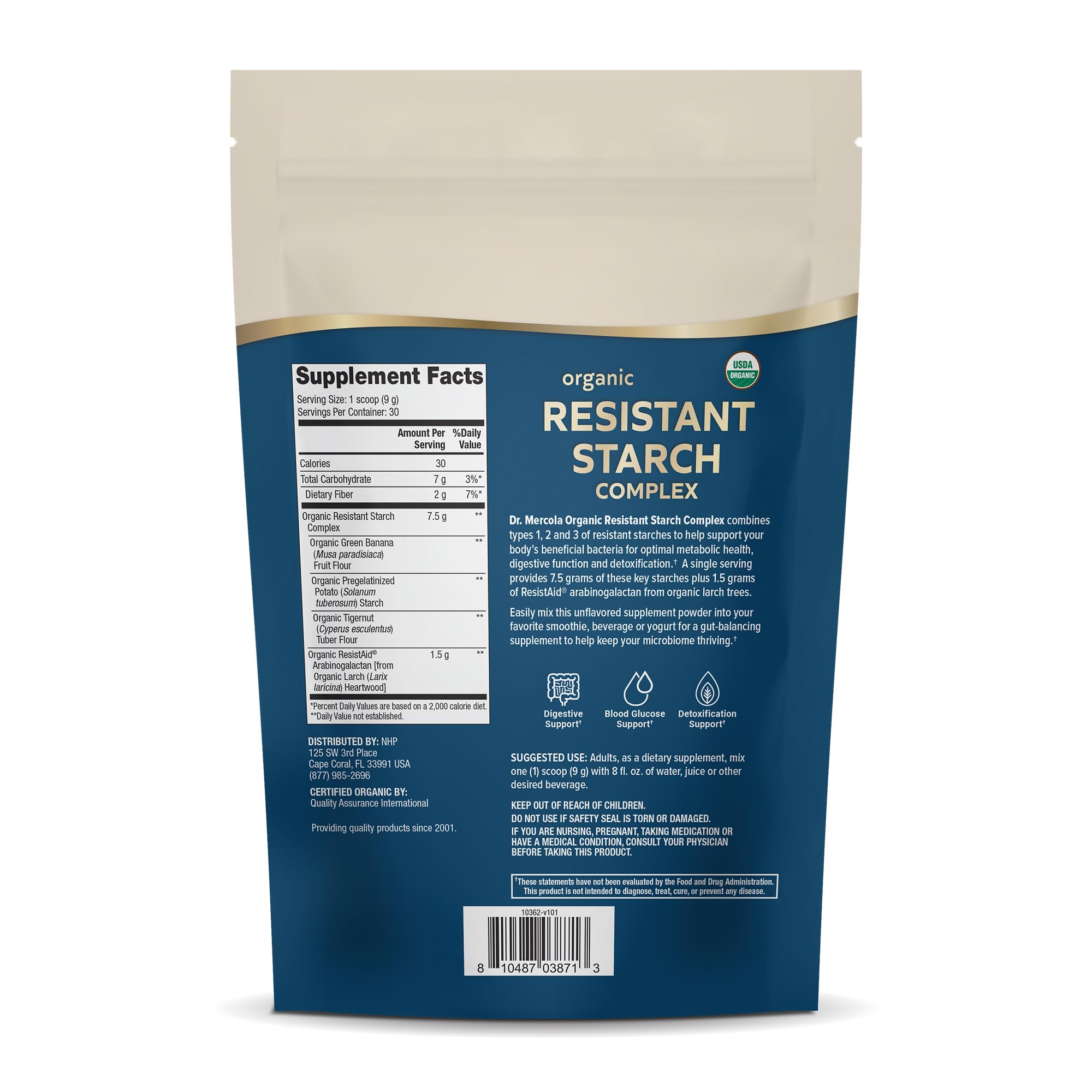 Foto 2 | Suplemento Dr. Mercola De Almidón Orgánico Resistente, 280 Ml - Venta Internacional.