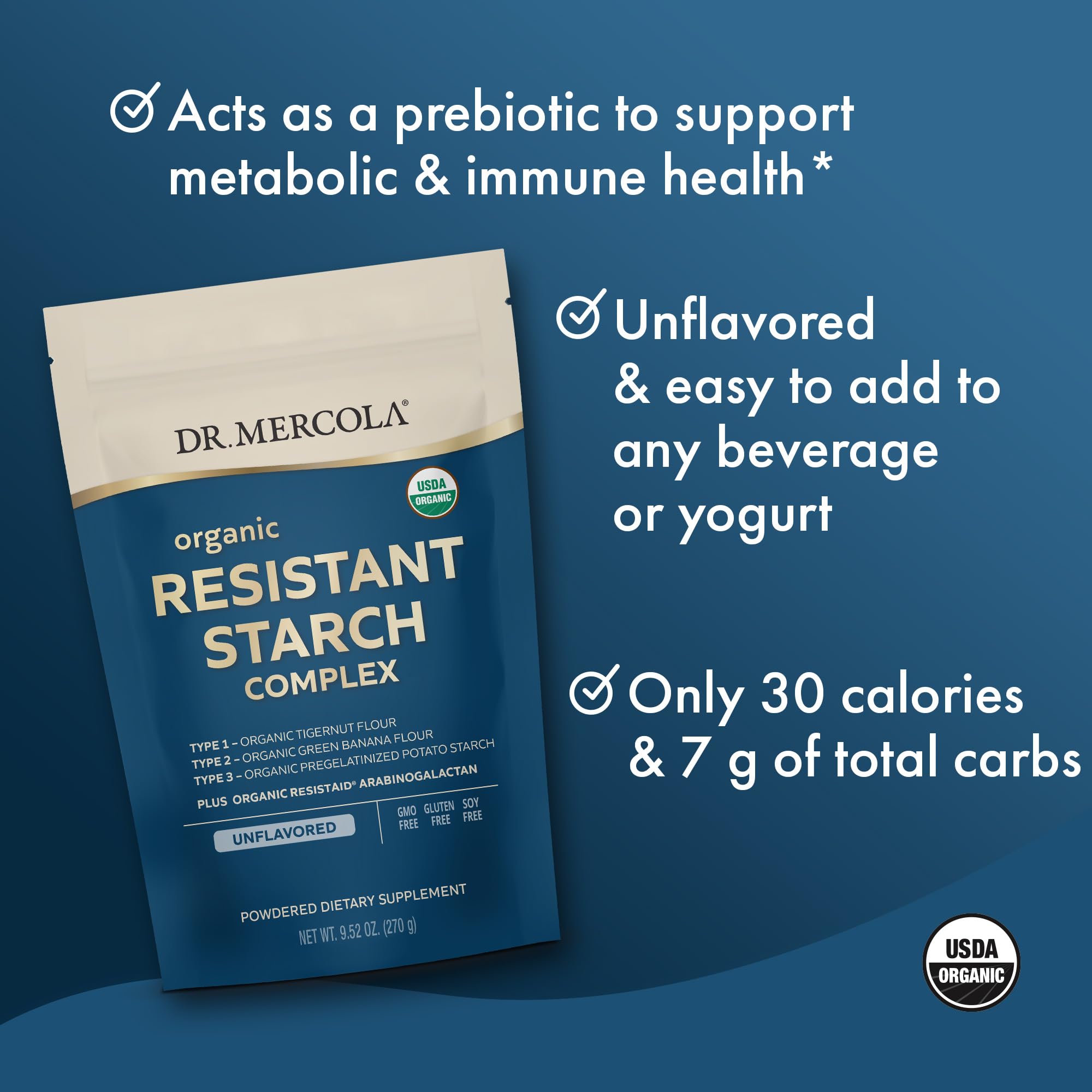 Foto 4 | Suplemento Dr. Mercola De Almidón Orgánico Resistente, 280 Ml - Venta Internacional.