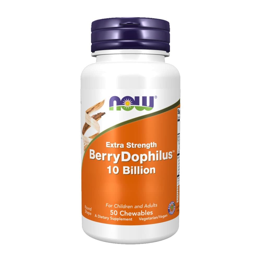Foto 2 pulgar | Suplementos: 50 Comprimidos Masticables Berrydophilus Extra Strength De Now Foods - Venta Internacional.
