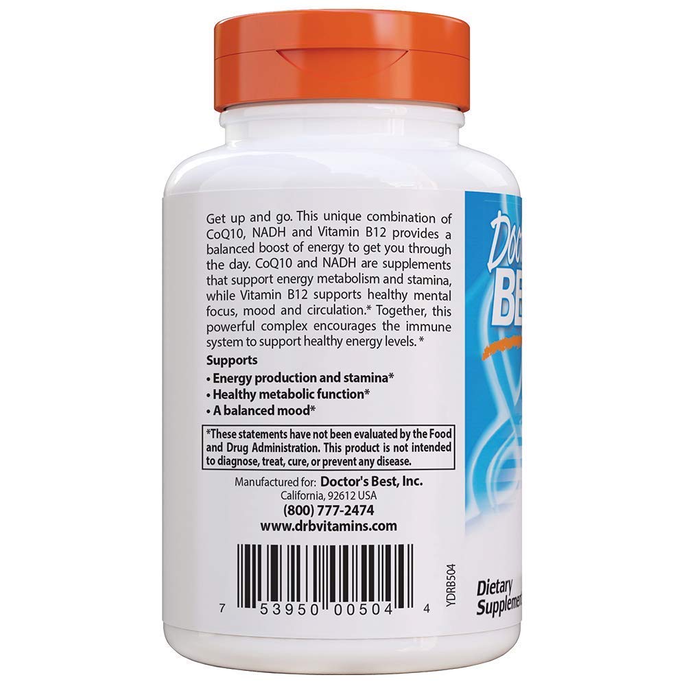 Foto 4 pulgar | Suplemento Doctor's Best Energy + Coq10, Nadh Y B12 60 Comprimidos - Venta Internacional.
