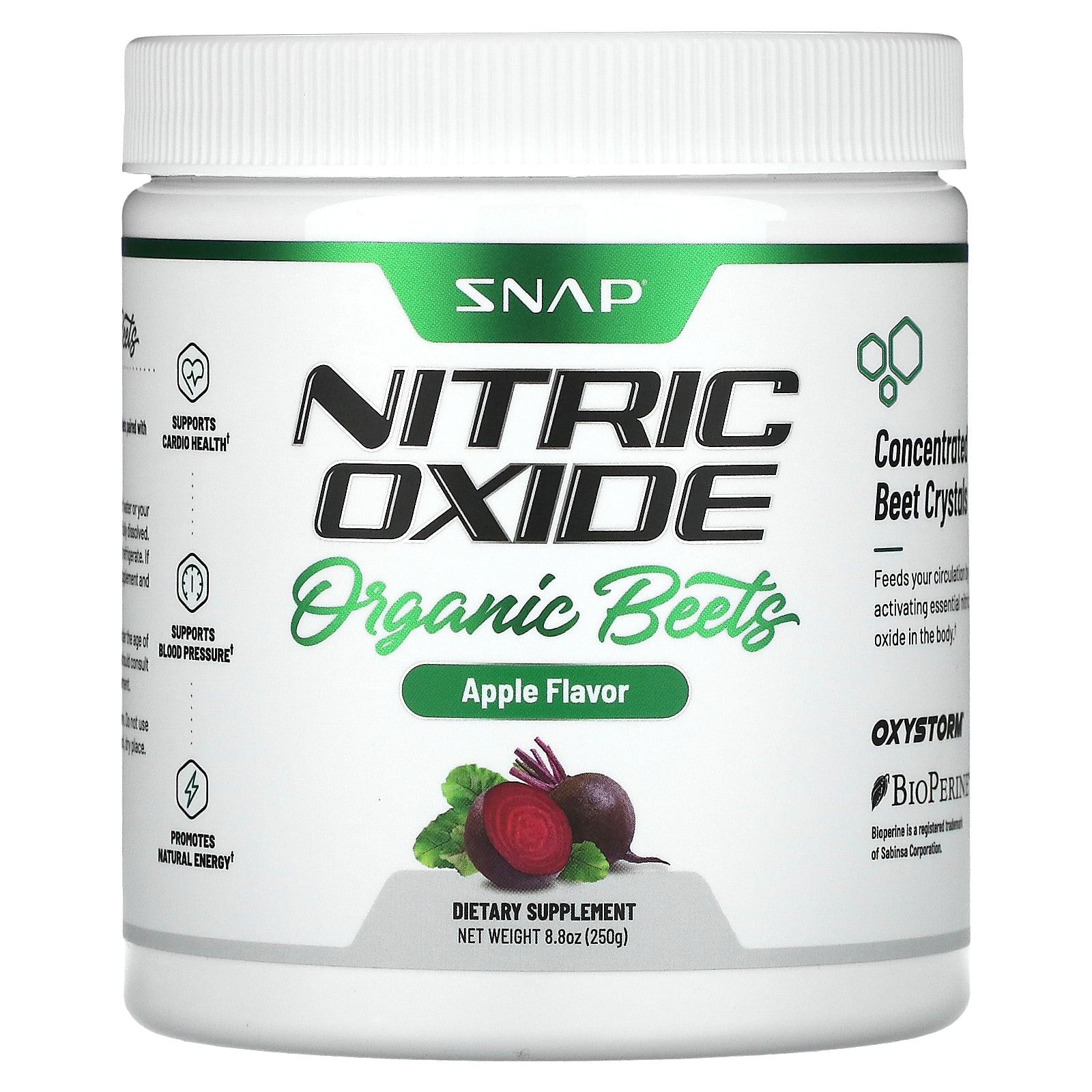 Foto 1 | Suplemento Snap Supplements De Óxido Nítrico, Remolacha Orgánica, Manzana, 250 Ml - Venta Internacional.