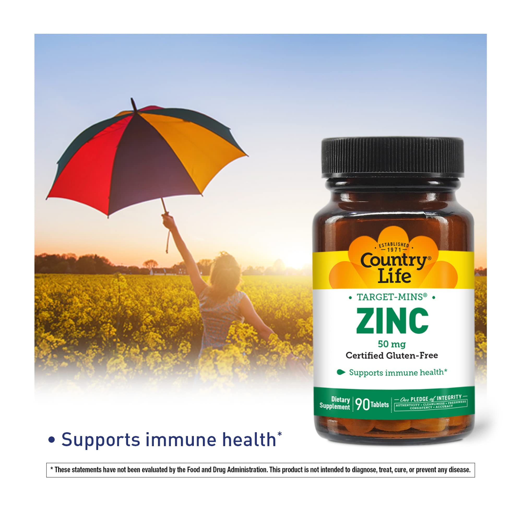 Foto 5 pulgar | Suplementos ce Zinc Country Life Target-mins Zinc 50 Mg 90 Comprimidos - Venta Internacional