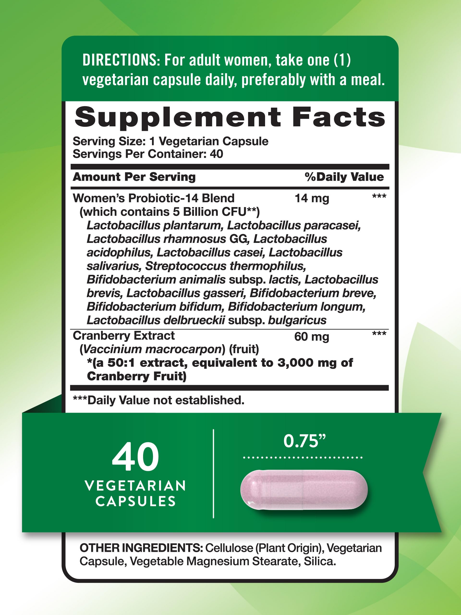 Foto 3 pulgar | Probióticos Nature's Truth Para Mujeres, 5 Mil Millones De Ufc, 40 Cápsulas - Venta Internacional.