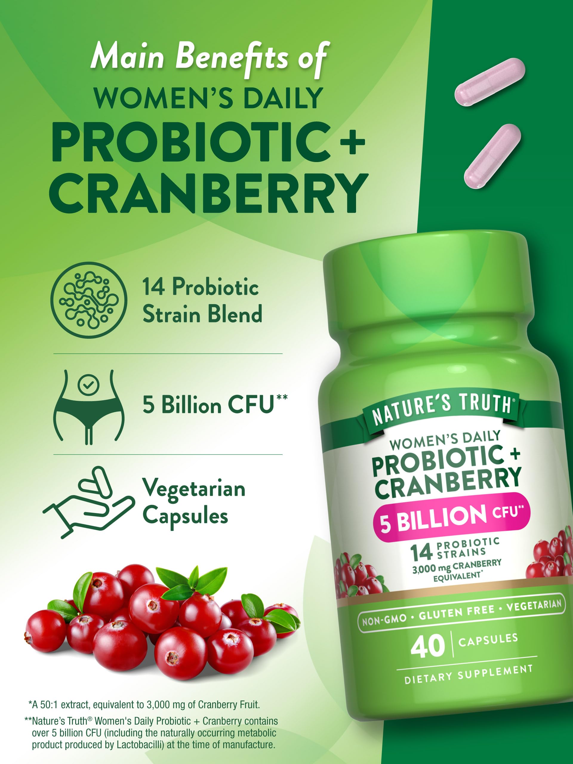 Foto 6 pulgar | Probióticos Nature's Truth Para Mujeres, 5 Mil Millones De Ufc, 40 Cápsulas - Venta Internacional.
