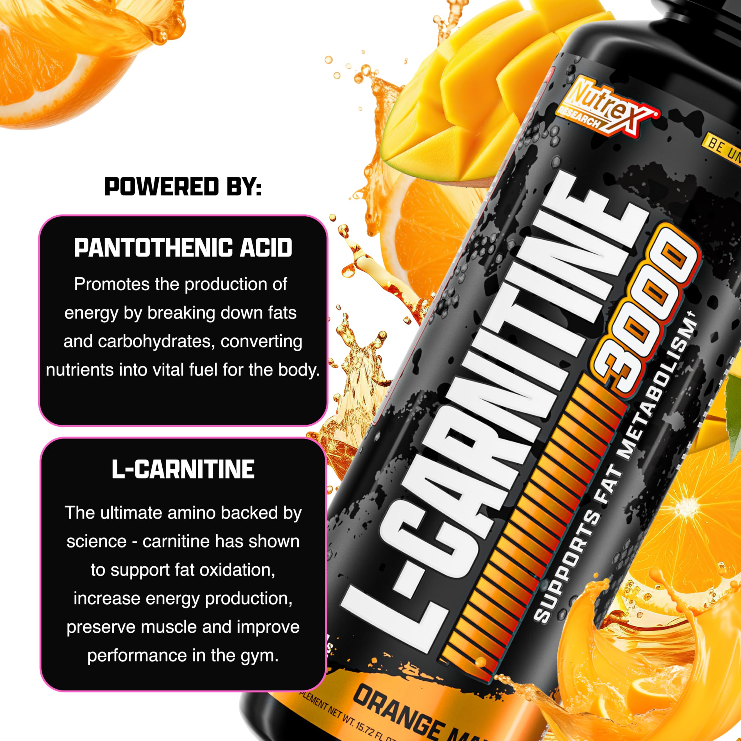 Foto 7 pulgar | Suplemento Nutrex Research Liquid Carnitine 3000 Orange Mango - Venta Internacional.