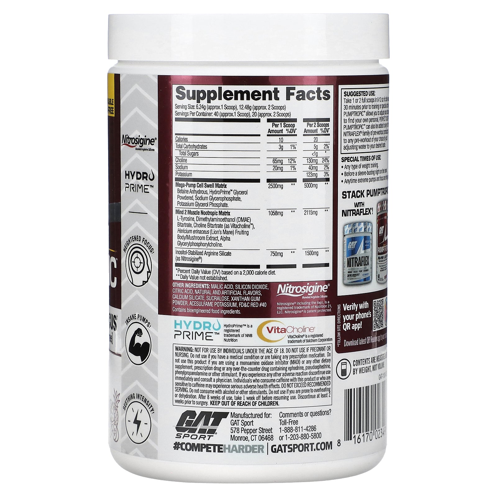 Foto 3 pulgar | Suplemento Gat Pumptropic Fruit Punch 250 G - Venta Internacional.