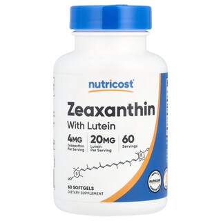 Foto 1 | Complemente La Zeaxantina Nutricost Con Luteína 60 Cápsulas Blandas - Venta Internacional.