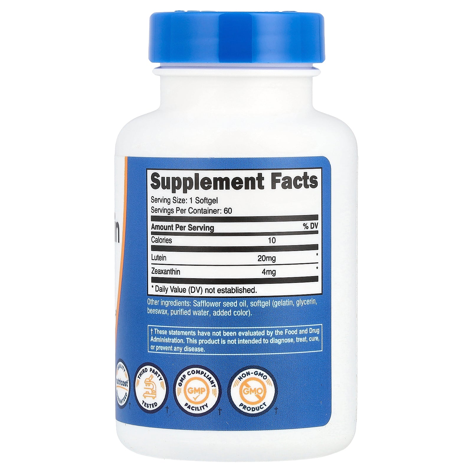 Foto 3 pulgar | Complemente La Zeaxantina Nutricost Con Luteína 60 Cápsulas Blandas - Venta Internacional.