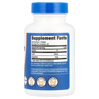 Foto 2 | Complemente La Zeaxantina Nutricost Con Luteína 60 Cápsulas Blandas - Venta Internacional.