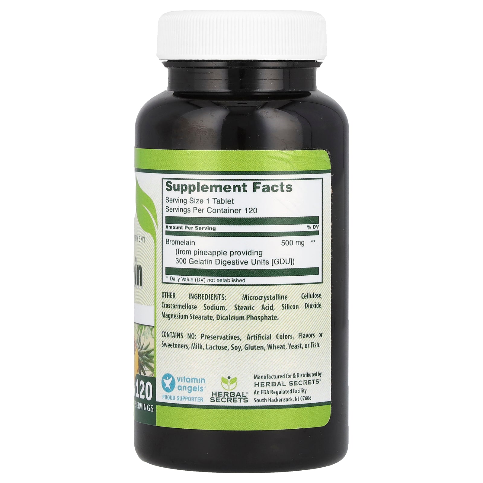 Foto 3 pulgar | Suplemento Herbal Secrets De Bromelina 500 Mg 120 Comprimidos - Venta Internacional.
