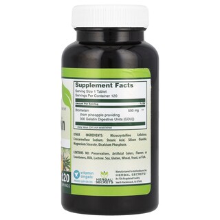 Foto 2 | Suplemento Herbal Secrets De Bromelina 500 Mg 120 Comprimidos - Venta Internacional.