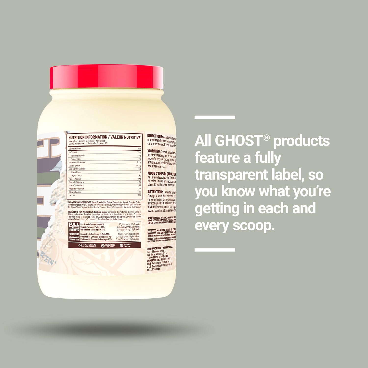 Foto 5 | Masa Vegana Para Panqueques De Plátano Ghost En Polvo, 908 G - Venta Internacional.