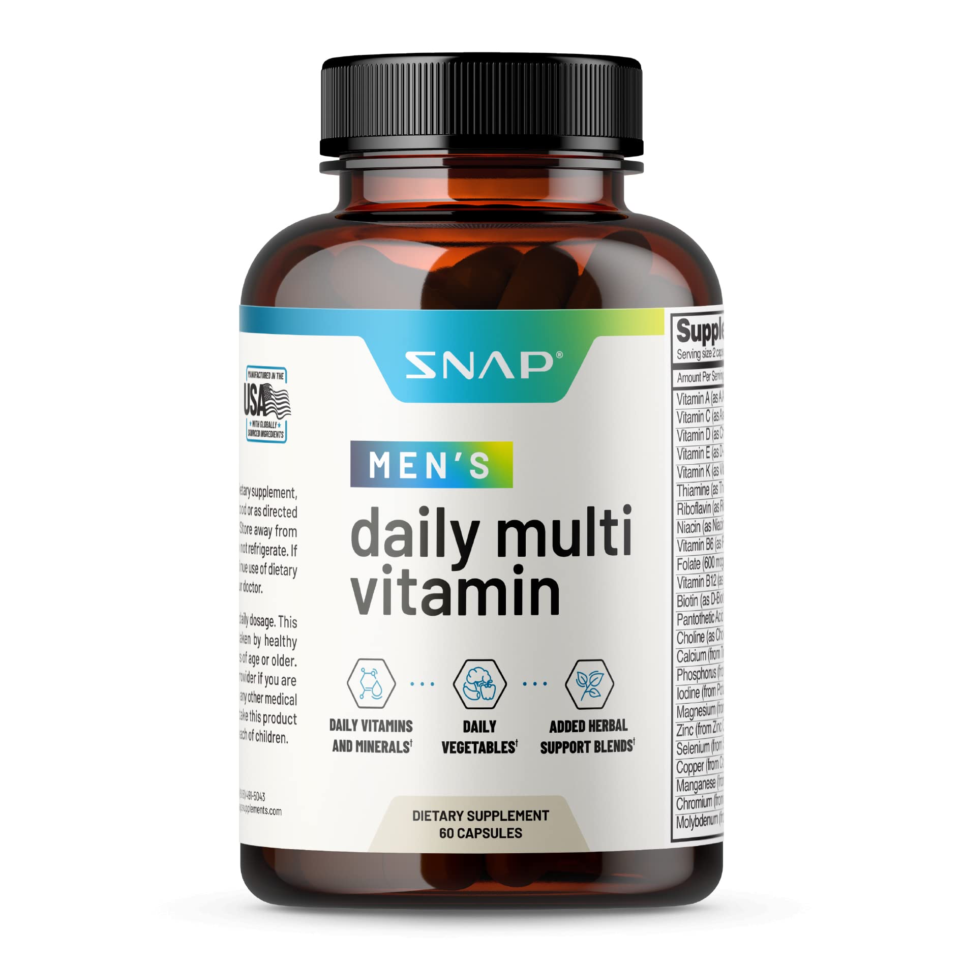 Foto 2 pulgar | Suplementos Multivitamínicos Snap Para Hombres 60 Cápsulas - Venta Internacional.