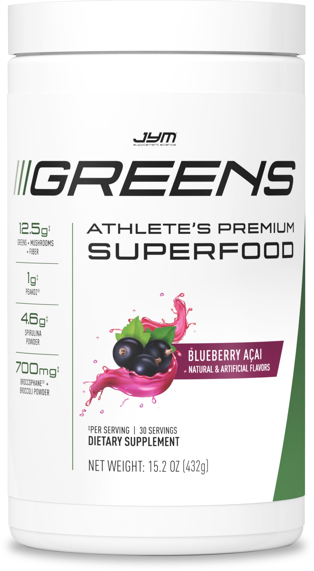 Foto 2 pulgar | Súper Alimento En Polvo Jym Greens Blueberry Acai 30 Porciones - Venta Internacional.