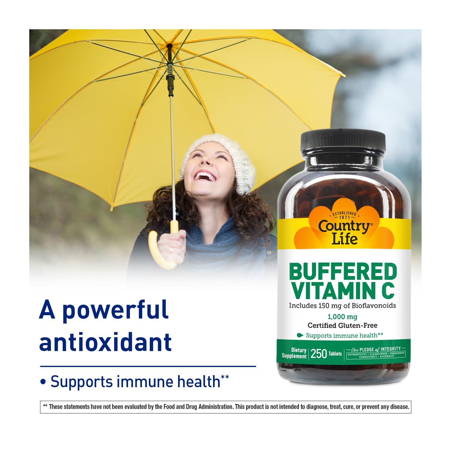 Foto 5 pulgar | Suplemento Country Life de Vitamina C Tamponada 1000 Mg 250 Comprimidos - Venta Internacional
