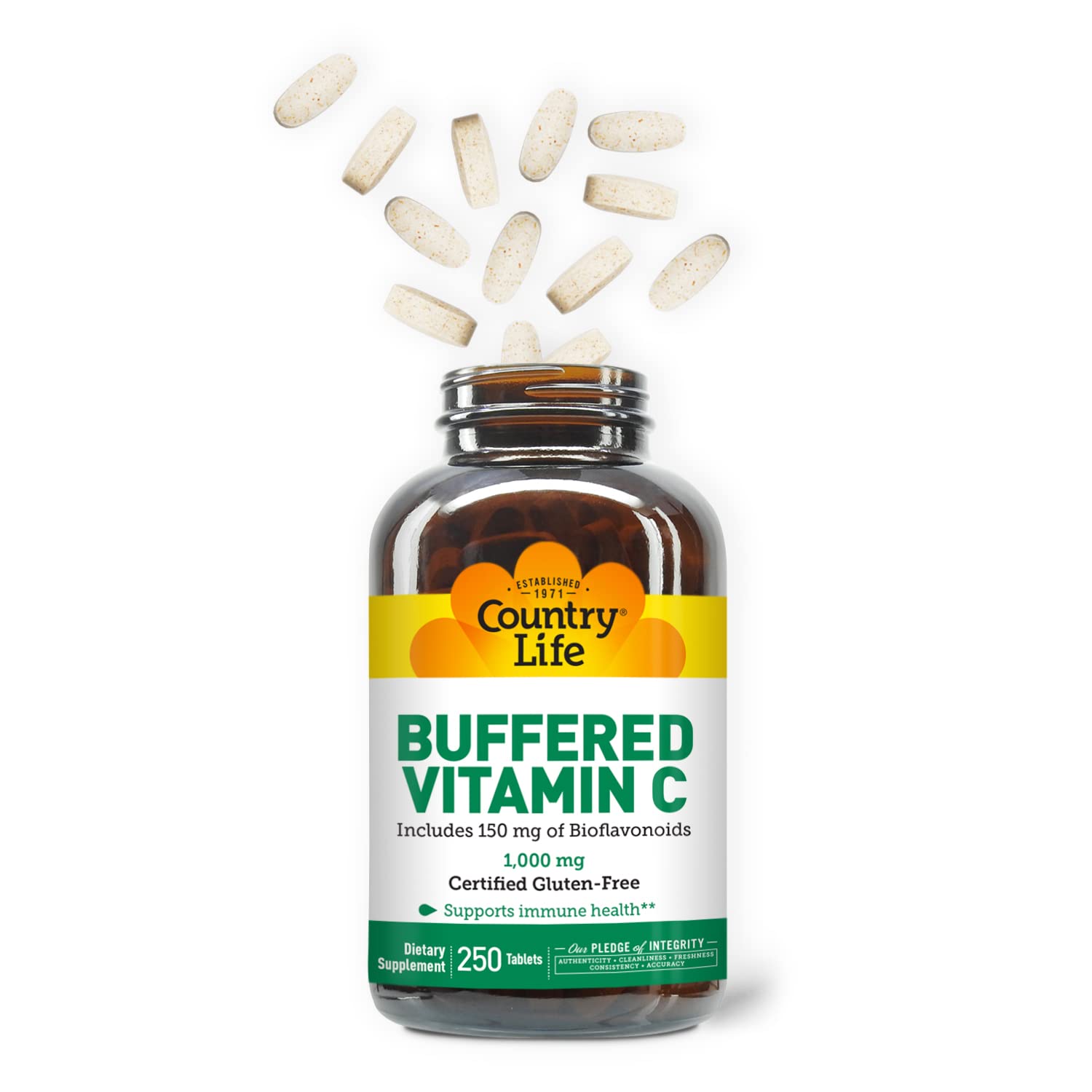 Foto 6 pulgar | Suplemento Country Life de Vitamina C Tamponada 1000 Mg 250 Comprimidos - Venta Internacional