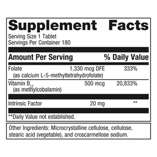 Foto 2 | Suplemento Metagenics De Vitamina B12 Y Folato Intrínseco, 180 Tabletas - Venta Internacional.