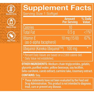 Foto 4 | Suplemento The Vitamin Shoppe Con Ubiquinol Coq-10, 100 Mg, 60 Cápsulas Blandas - Venta Internacional.