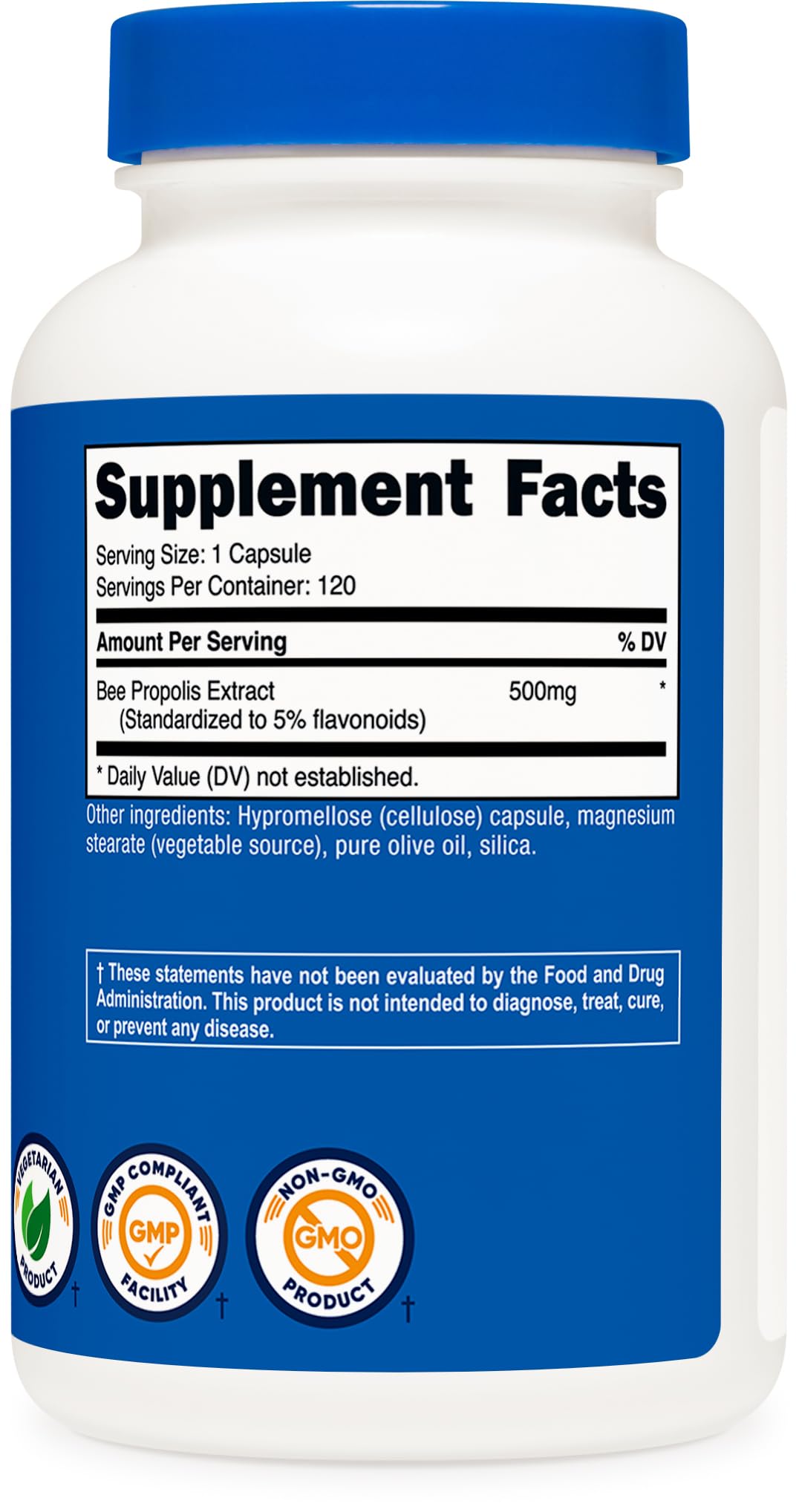 Foto 5 | Suplemento De Propóleo De Abeja Nutricost 500 Mg 120 Cápsulas - Venta Internacional.