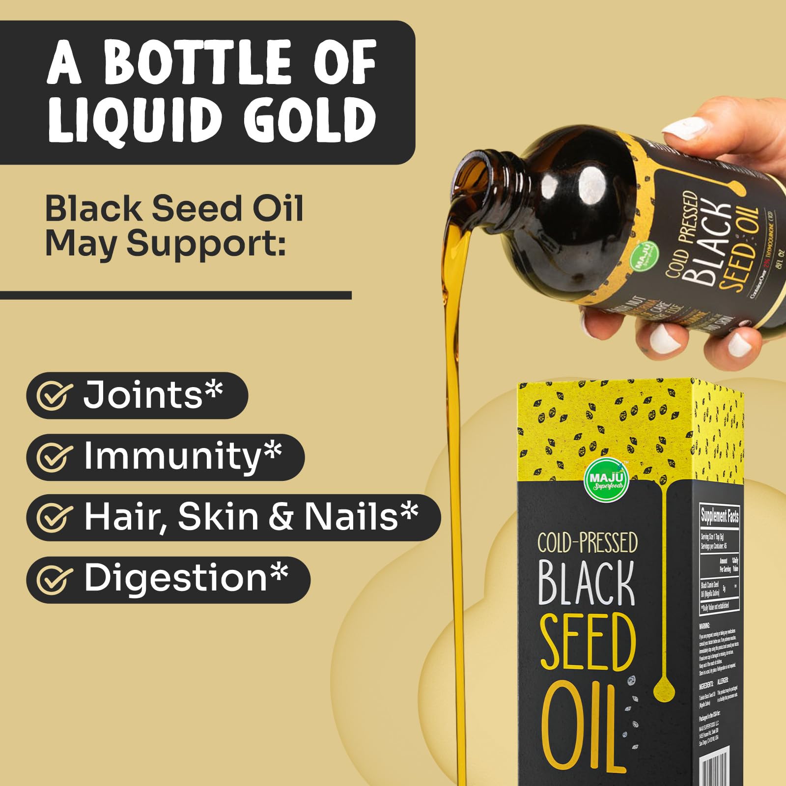 Foto 5 pulgar | Aceite De Semilla Negra Maju's 473 Ml: 3 Veces Más Timoquinona Prensada En Frío - Venta Internacional.