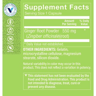Foto 3 | Suplemento The Vitamin Shoppe De Raíz De Jengibre 550 Mg 100 Cápsulas - Venta Internacional.