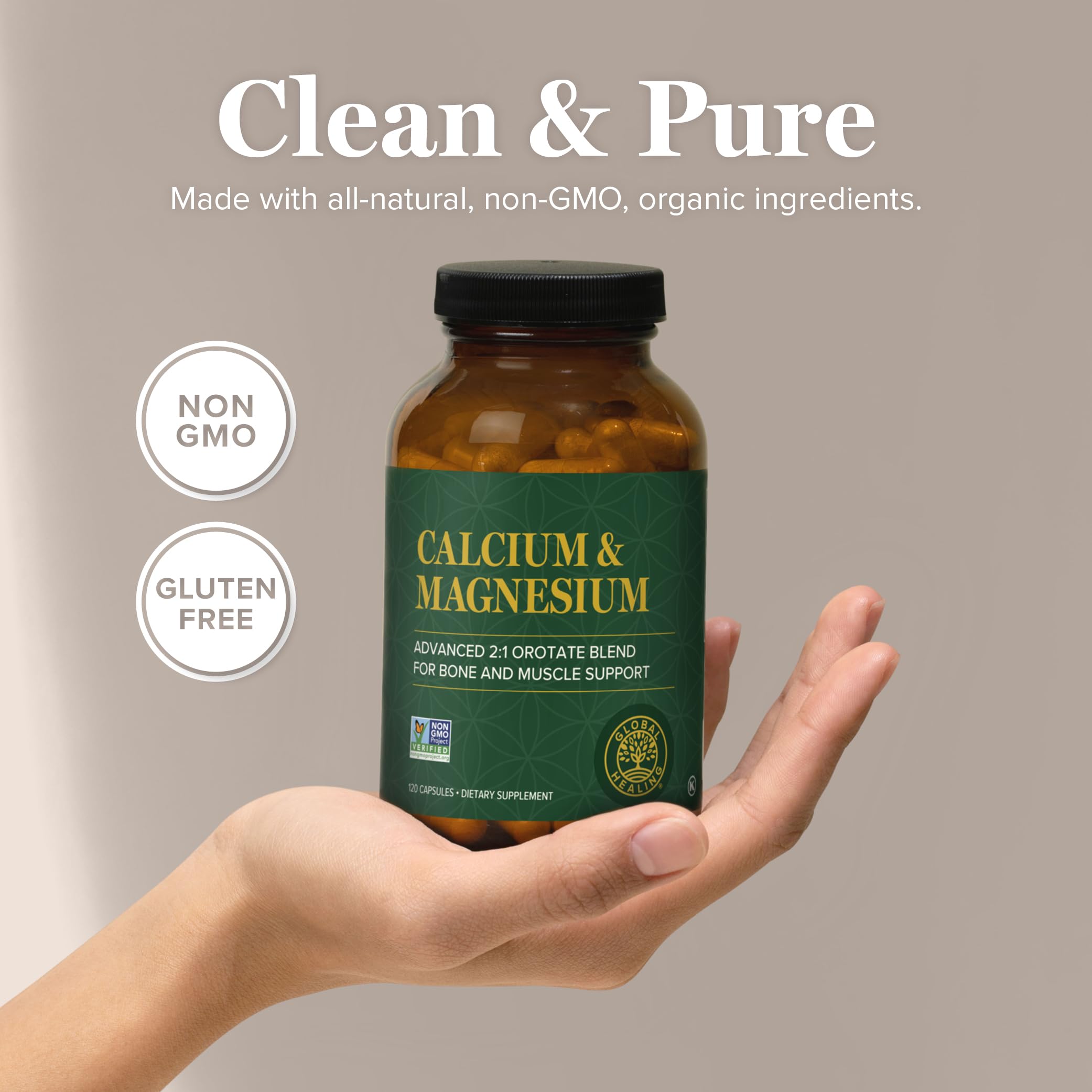 Foto 4 | Suplemento Global Healing De Orotato De Calcio Y Magnesio 120 Cápsulas - Venta Internacional.