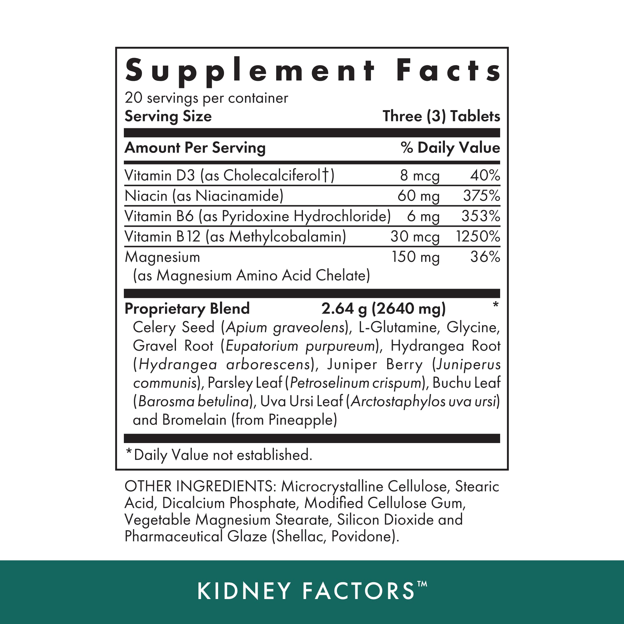 Foto 3 pulgar | Suplemento Michael's Health Naturopathic Kidney Factors 60 Comprimidos - Venta Internacional.