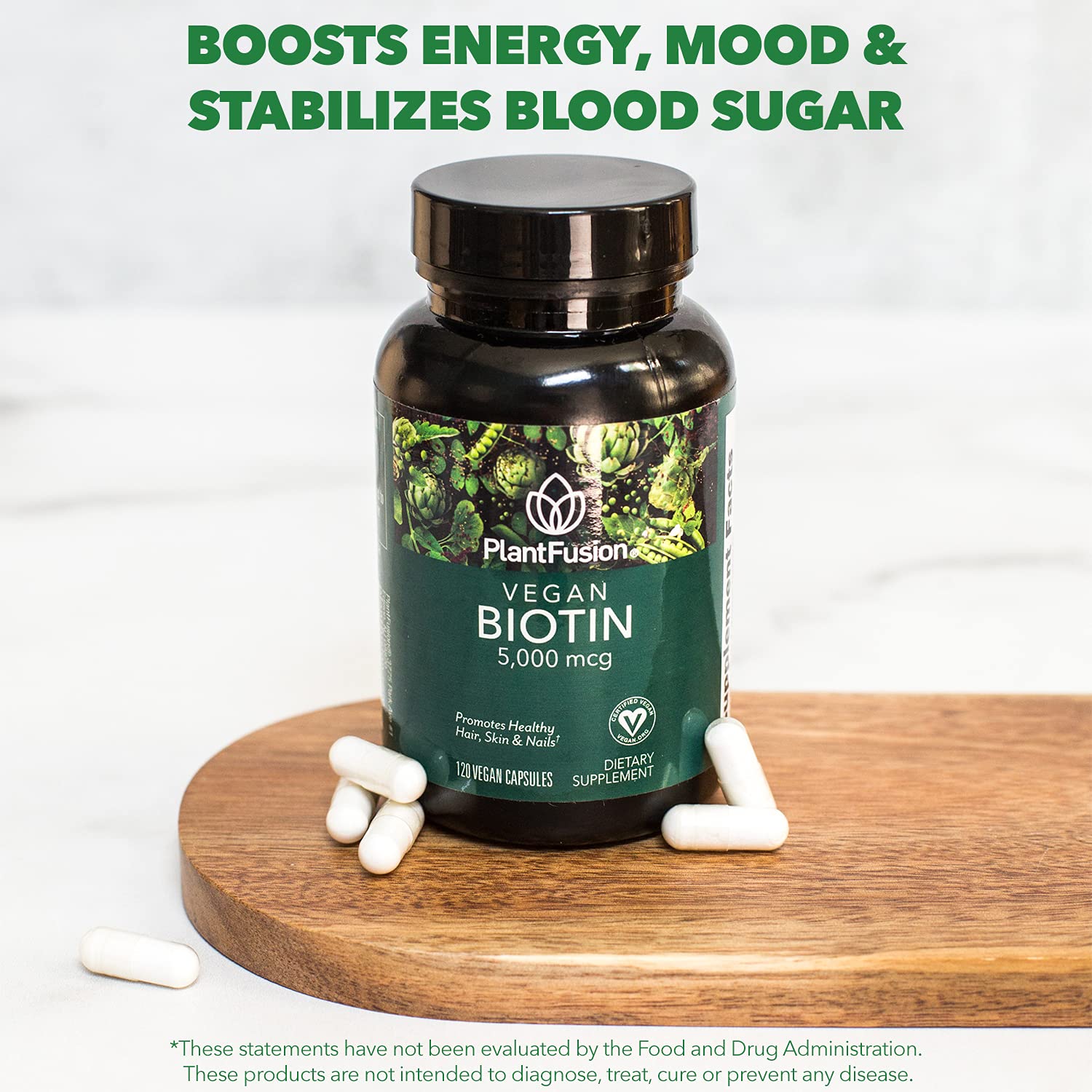 Foto 7 pulgar | Suplemento Plantfusion De Biotina Vegana 5000 Mcg 120 Cápsulas - Venta Internacional.