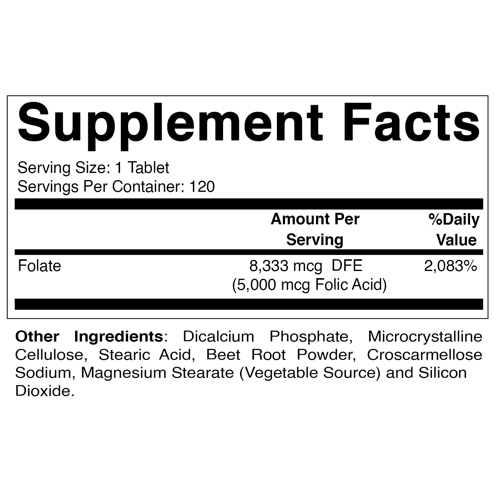 Foto 3 pulgar | Suplemento De Ácido Fólico Vitamático 5 Mg (5000 Mcg) 120 Tabletas - Venta Internacional.