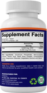 Foto 4 | Suplemento De Ácido Fólico Vitamático 5 Mg (5000 Mcg) 120 Tabletas - Venta Internacional.