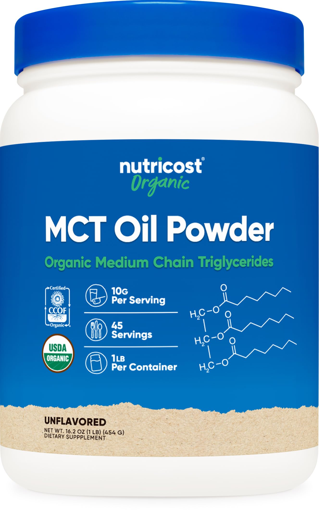 Foto 2 pulgar | Aceite Mct En Polvo Nutricost Organic, 454 G, Apto Para Cetogénicos Del Usda - Venta Internacional.