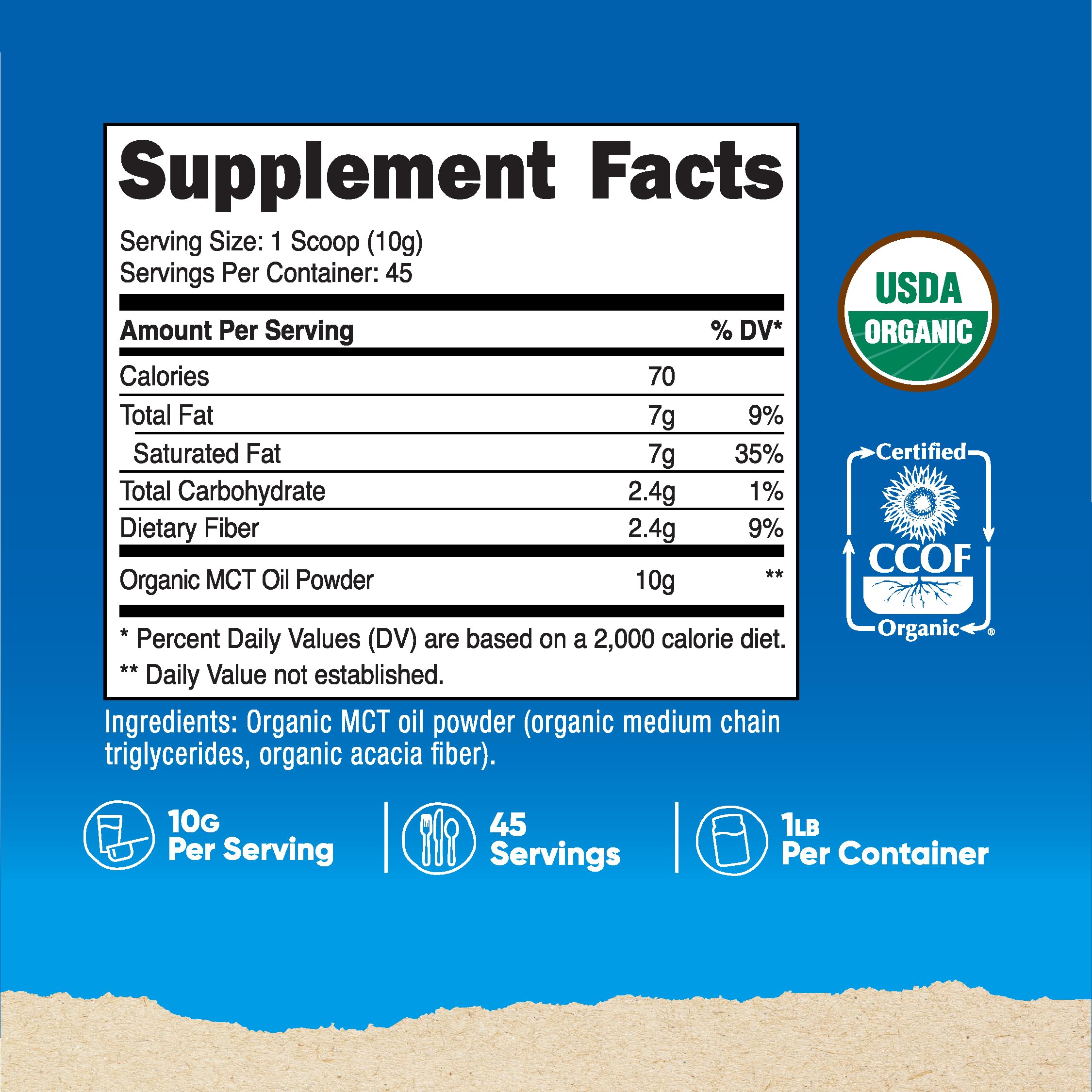 Foto 3 pulgar | Aceite Mct En Polvo Nutricost Organic, 454 G, Apto Para Cetogénicos Del Usda - Venta Internacional.