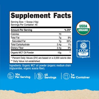 Foto 2 | Aceite Mct En Polvo Nutricost Organic, 454 G, Apto Para Cetogénicos Del Usda - Venta Internacional.