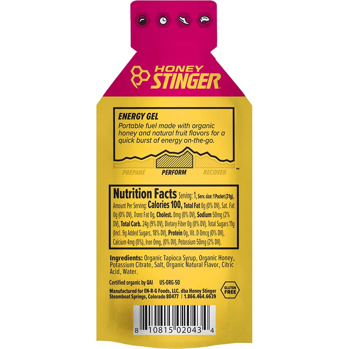 Foto 5 pulgar | Batido De Frutas Orgánico Energy Gels Honey Stinger, Paquete De 24 - Venta Internacional.
