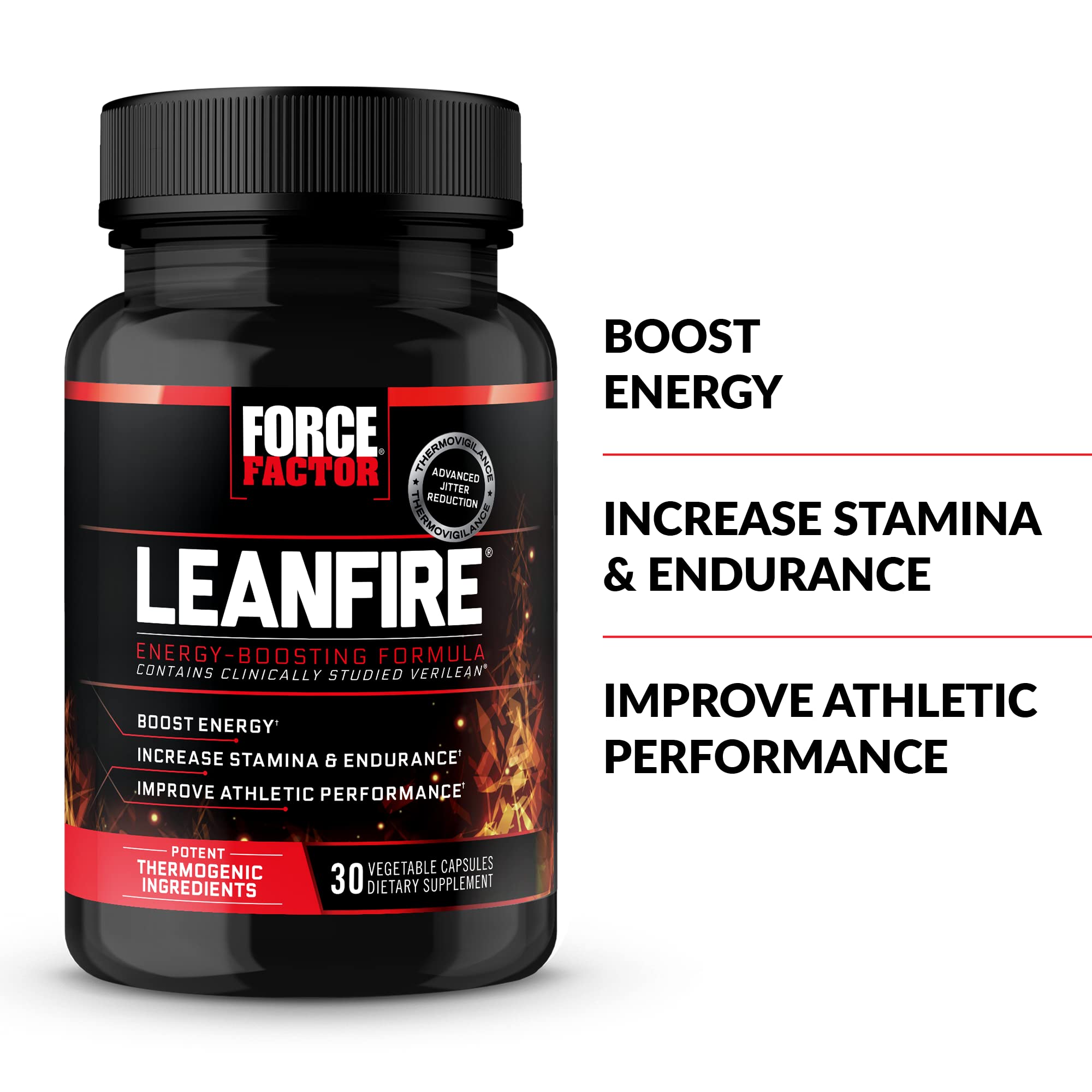 Foto 3 pulgar | Energy Pills Force Factor Leanfire Pre Workout, 30 Pastillas - Venta Internacional.