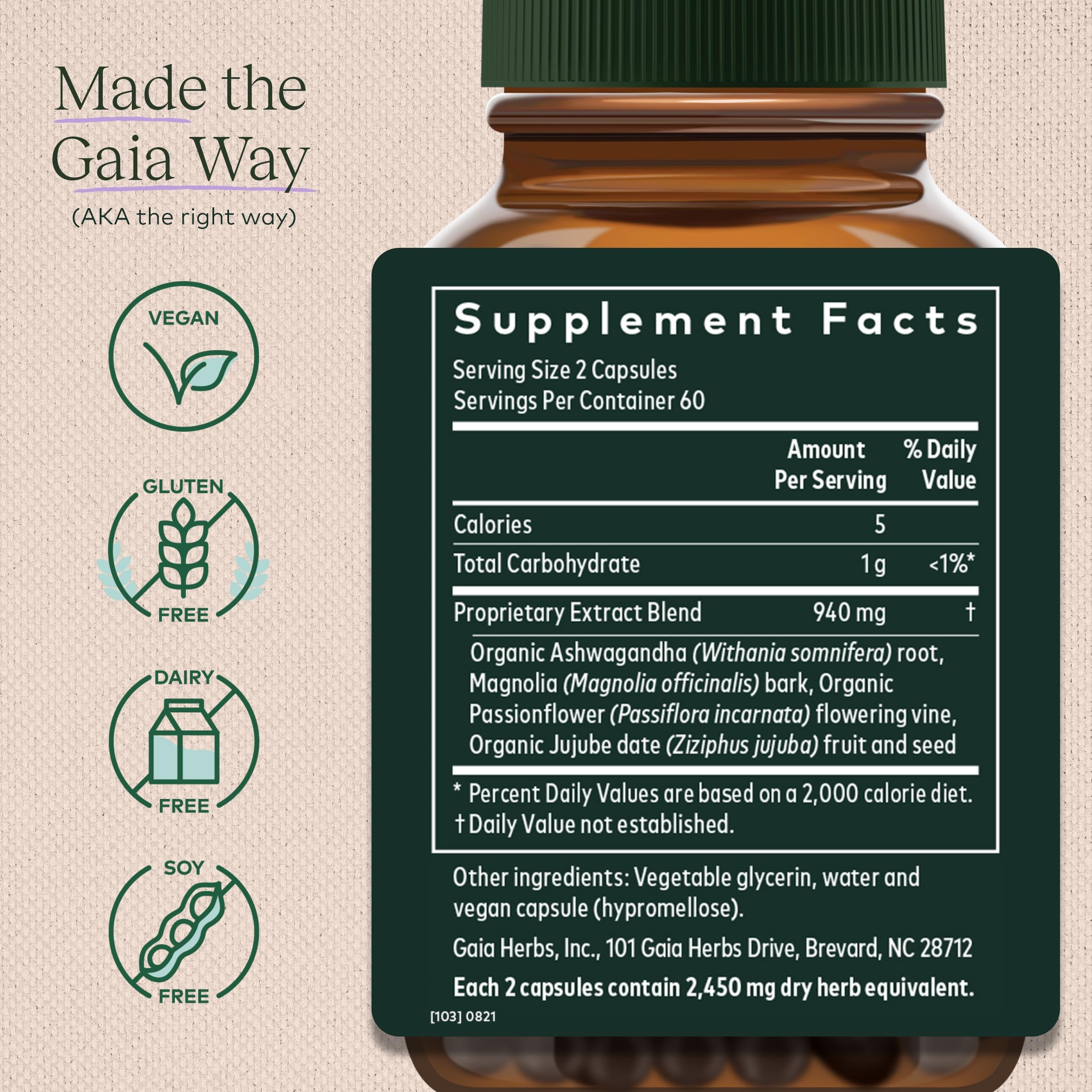 Foto 3 pulgar | Suplemento Gaia Herbs Sleepthru Natural Sleep Support 120 Cápsulas - Venta Internacional.