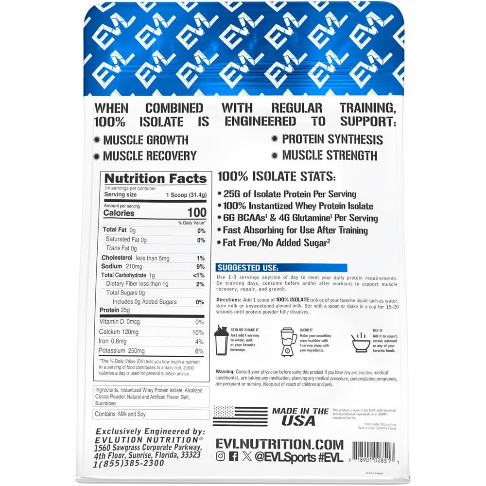 Foto 4 pulgar | Proteína Aislada De Suero En Polvo Evlution Nutrition 100% Aislada - Venta Internacional.