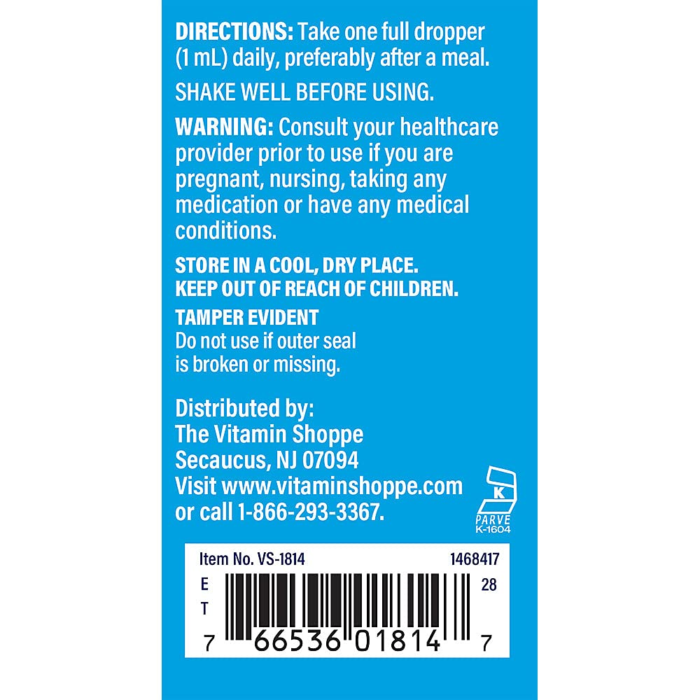 Foto 4 | Complementa El Líquido Vitamin Shoppe Con Vitamina B12 Y Frambuesa - Venta Internacional.