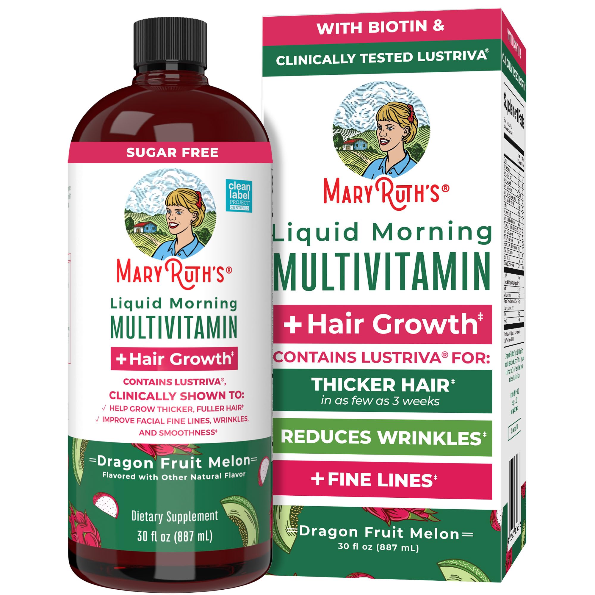 Foto 2 pulgar | Suplemento Multivitamínico Líquido Maryruth's Para El Crecimiento Del Cabello, 900 Ml - Venta Internacional.