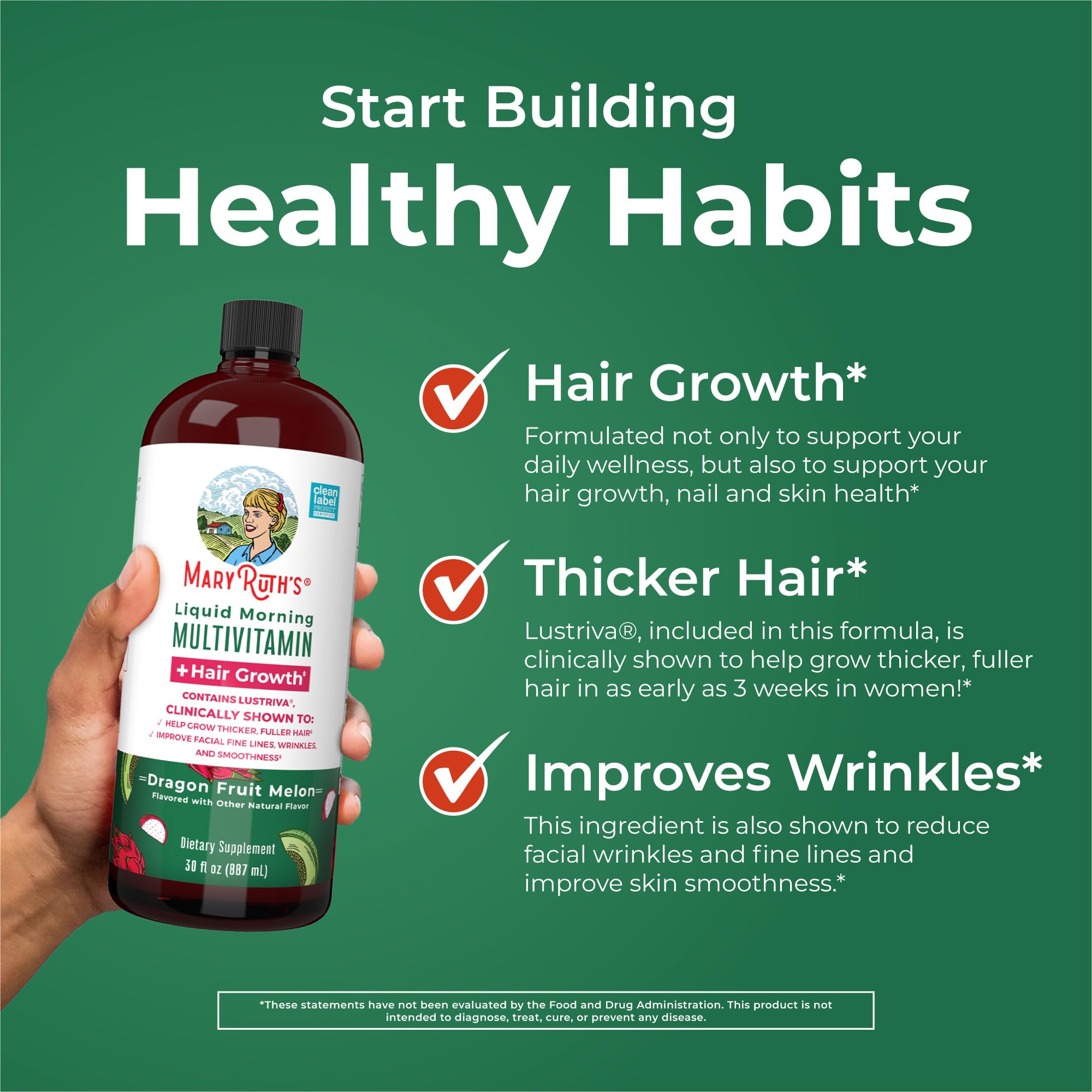 Foto 6 pulgar | Suplemento Multivitamínico Líquido Maryruth's Para El Crecimiento Del Cabello, 900 Ml - Venta Internacional.