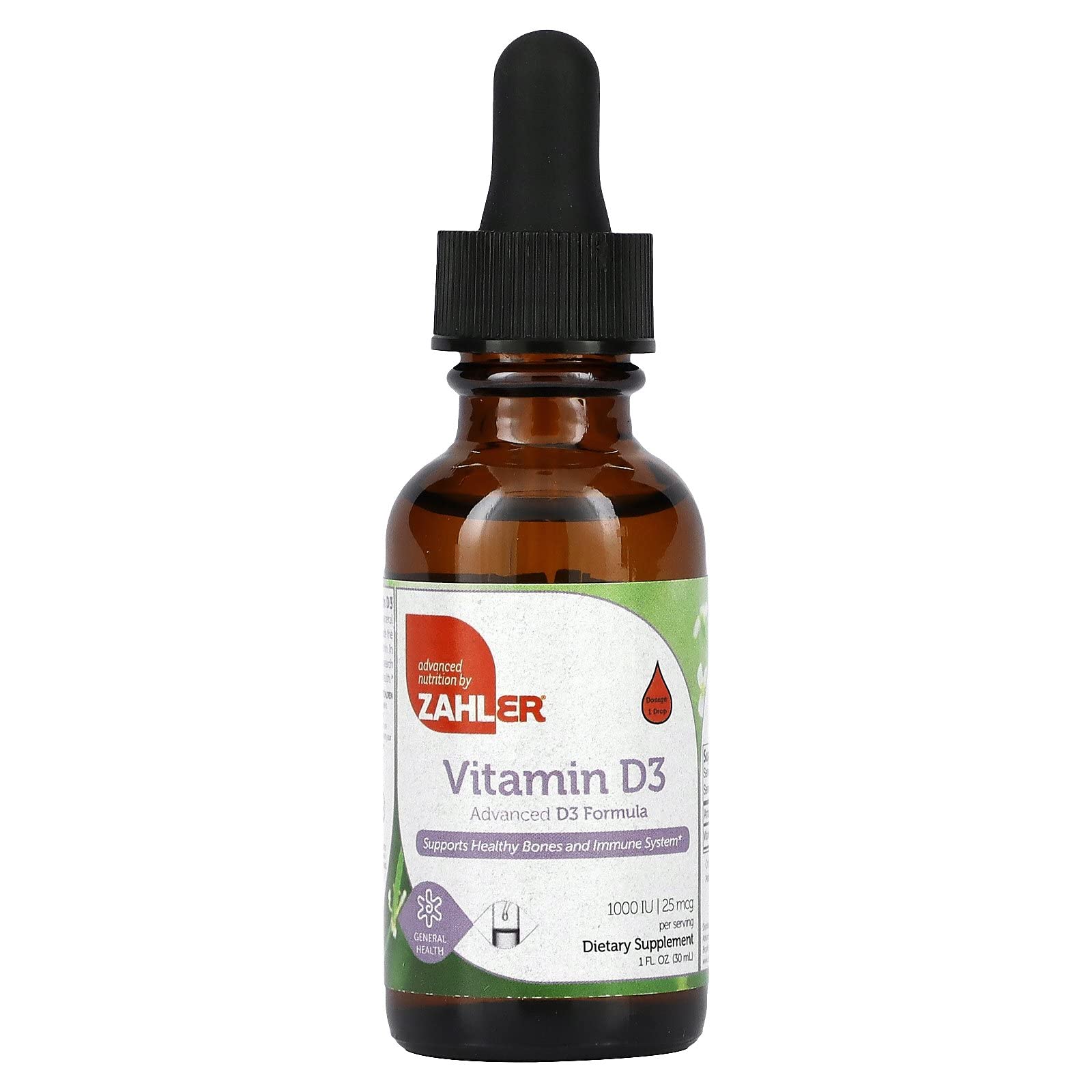Foto 1 | Suplemento Zahler De Vitamina D3, 1000 Ui, Líquido, 29,6 Ml - Venta Internacional.