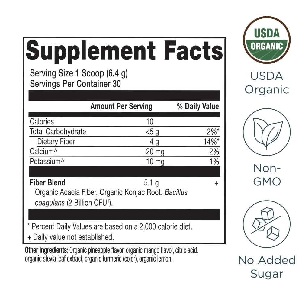 Foto 3 pulgar | Fibra En Polvo Ancient Nutrition Organic Piña Mango 180g - Venta Internacional.