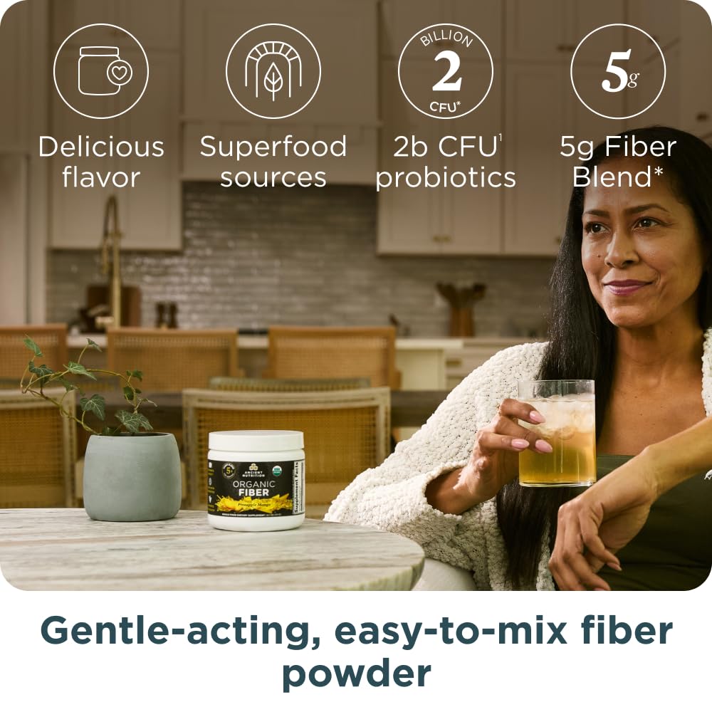 Foto 5 pulgar | Fibra En Polvo Ancient Nutrition Organic Piña Mango 180g - Venta Internacional.