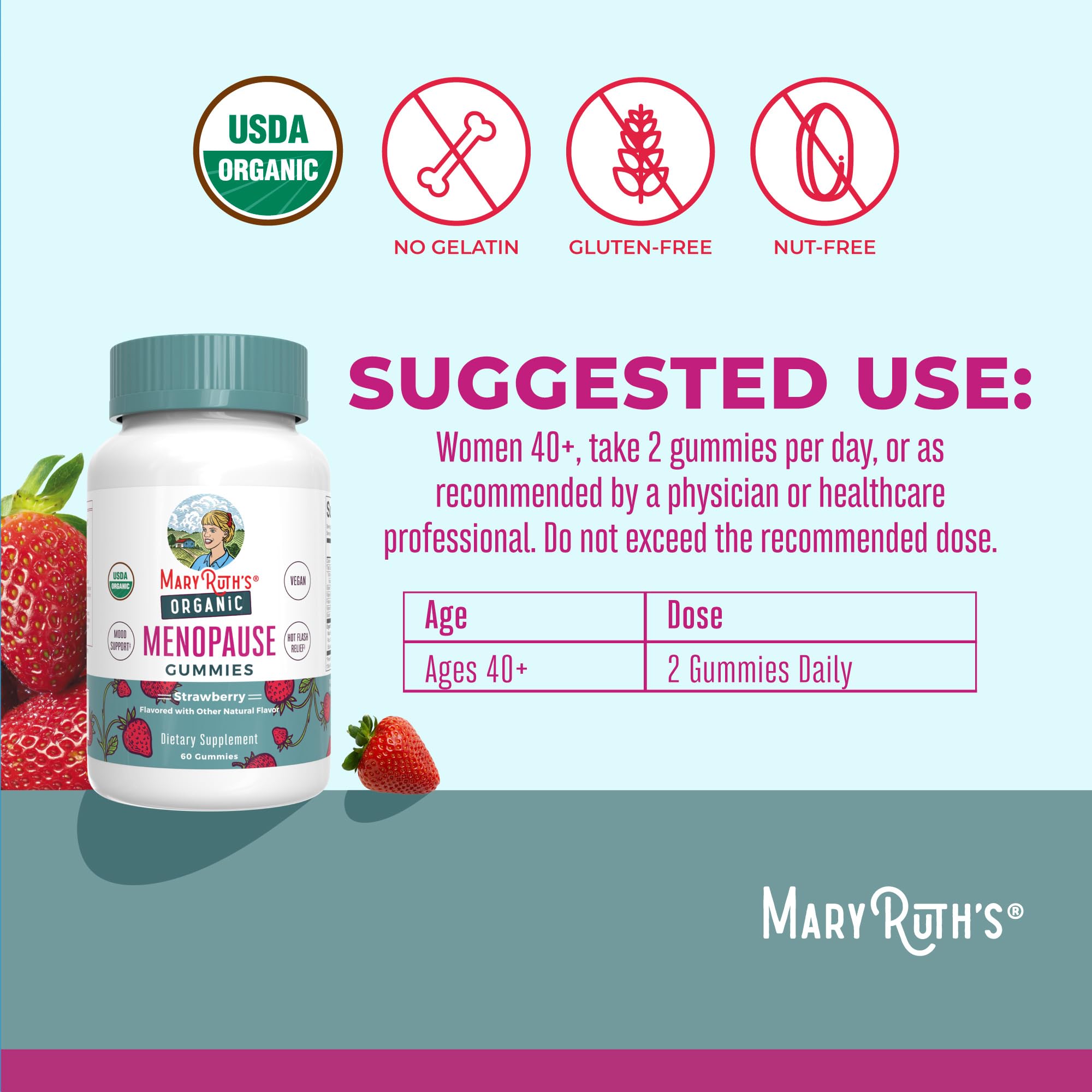Foto 4 pulgar | Suplementos: Gomitas Orgánicas Para La Menopausia De Maryruth Para Mujeres Mayores De 40 Años - Venta Internacional.