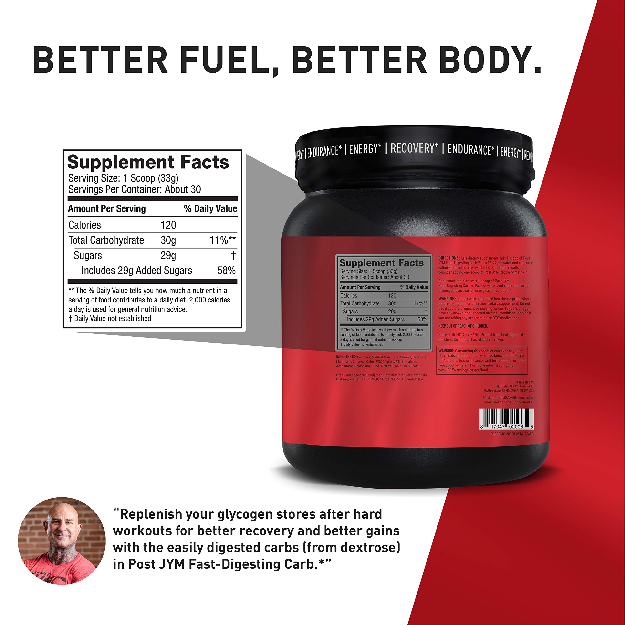 Foto 3 pulgar | Suplemento Jym Supplement Science Post Jym Fast Carbs Orange - Venta Internacional.