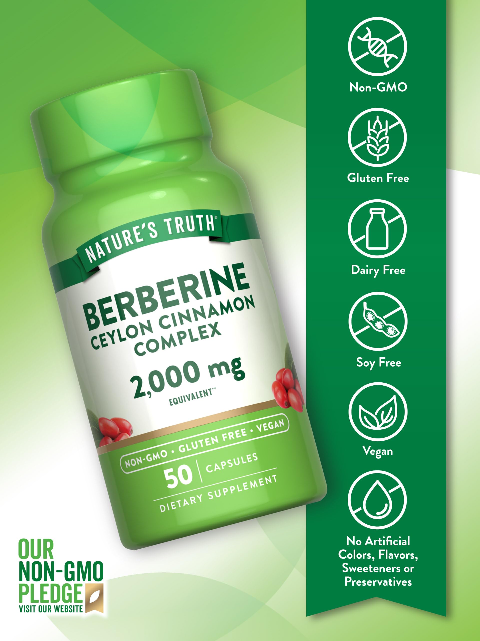 Foto 4 pulgar | Suplemento Nature's Truth, Berberina Y Canela De Ceilán, 2000 Mg - Venta Internacional.